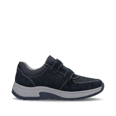 Chaussons Rieker Homme 11051 - Cuir Suédé Bleu, Semelle Légère, Fermeture Velcro, Largeur H (extra Large)