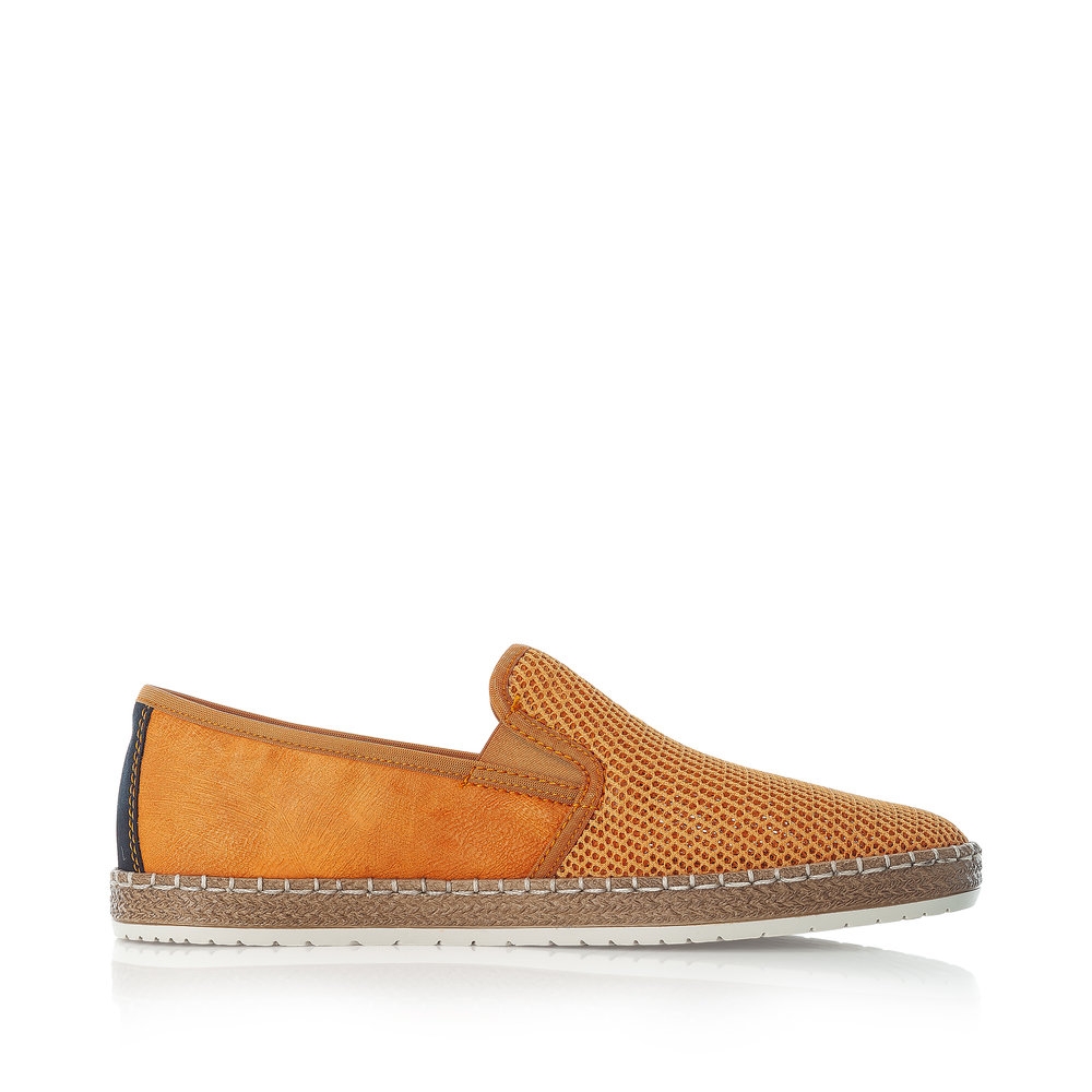 Mocassin Rieker Homme B4555 - Confort Largeur G 1/2, Semelle Légère, Style Tressé Bleu