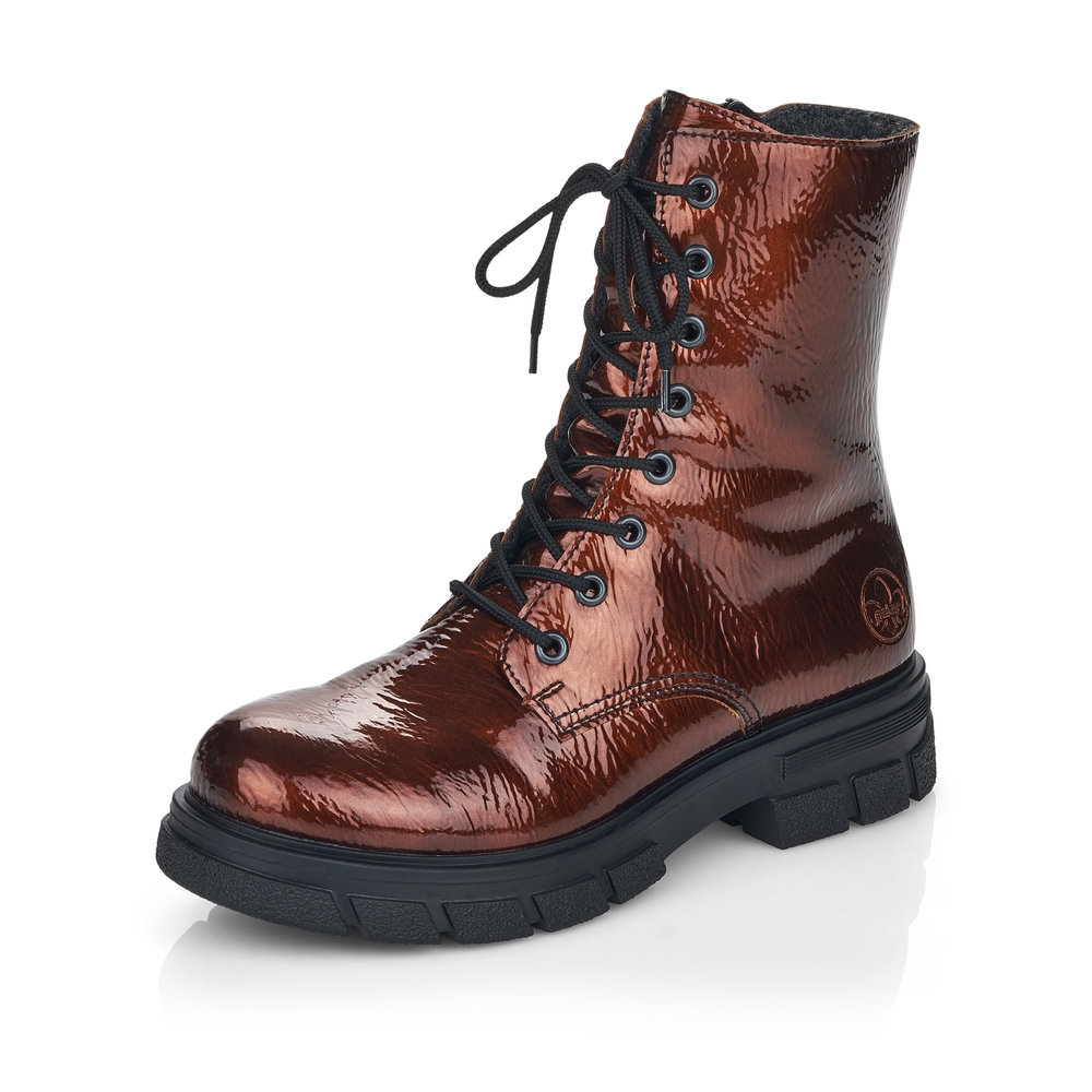 Stivaletti Donna Rieker Z9120-35 | Ecopelle, Tacco 4.2 Cm, Altezza Gambale 17 Cm, Chiusura Lampo