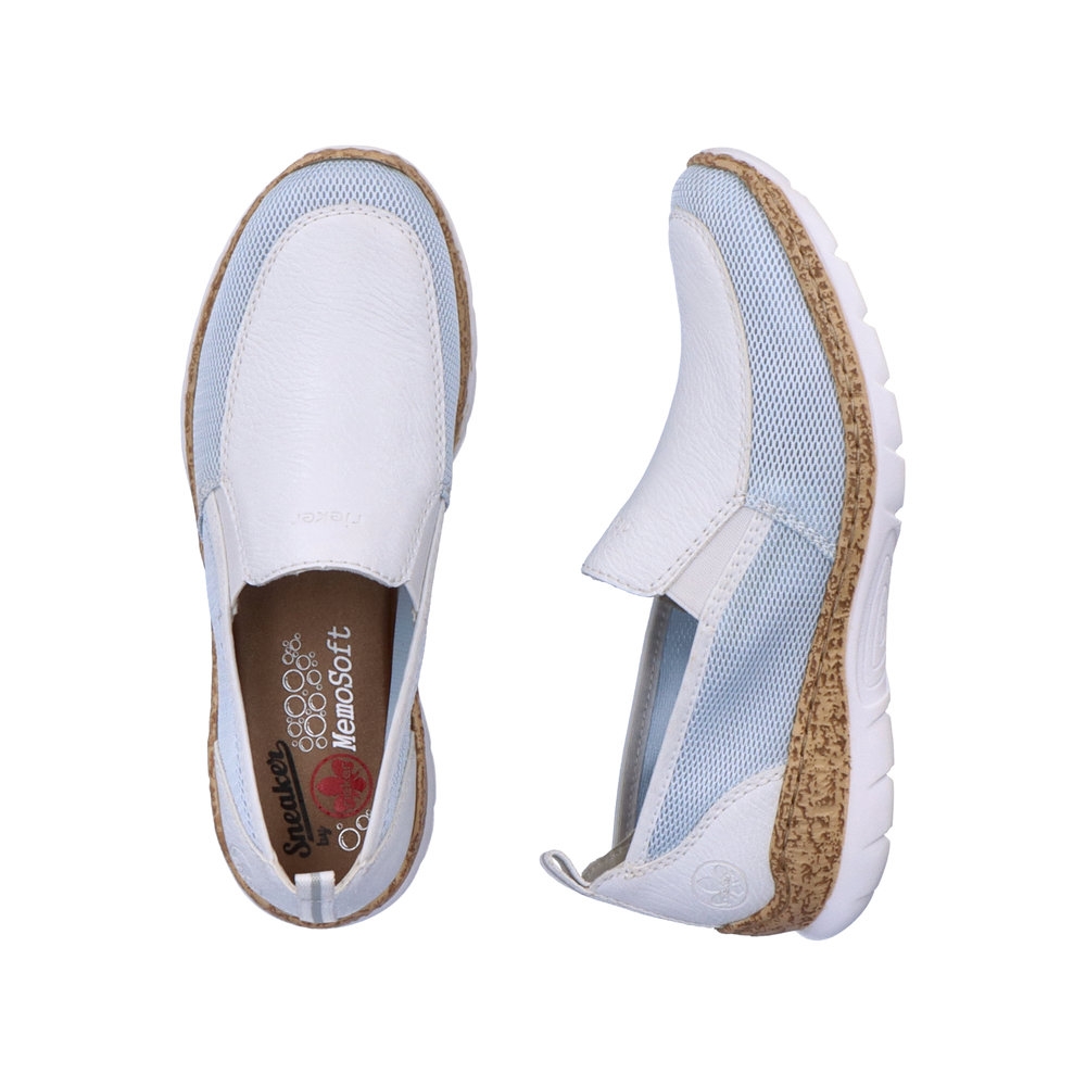 Mocassin Rieker 42450 Femme - Léger, Flexible, Avec Semelle Amortissante, Pour Un Confort Quotidien (couleur Bleu)