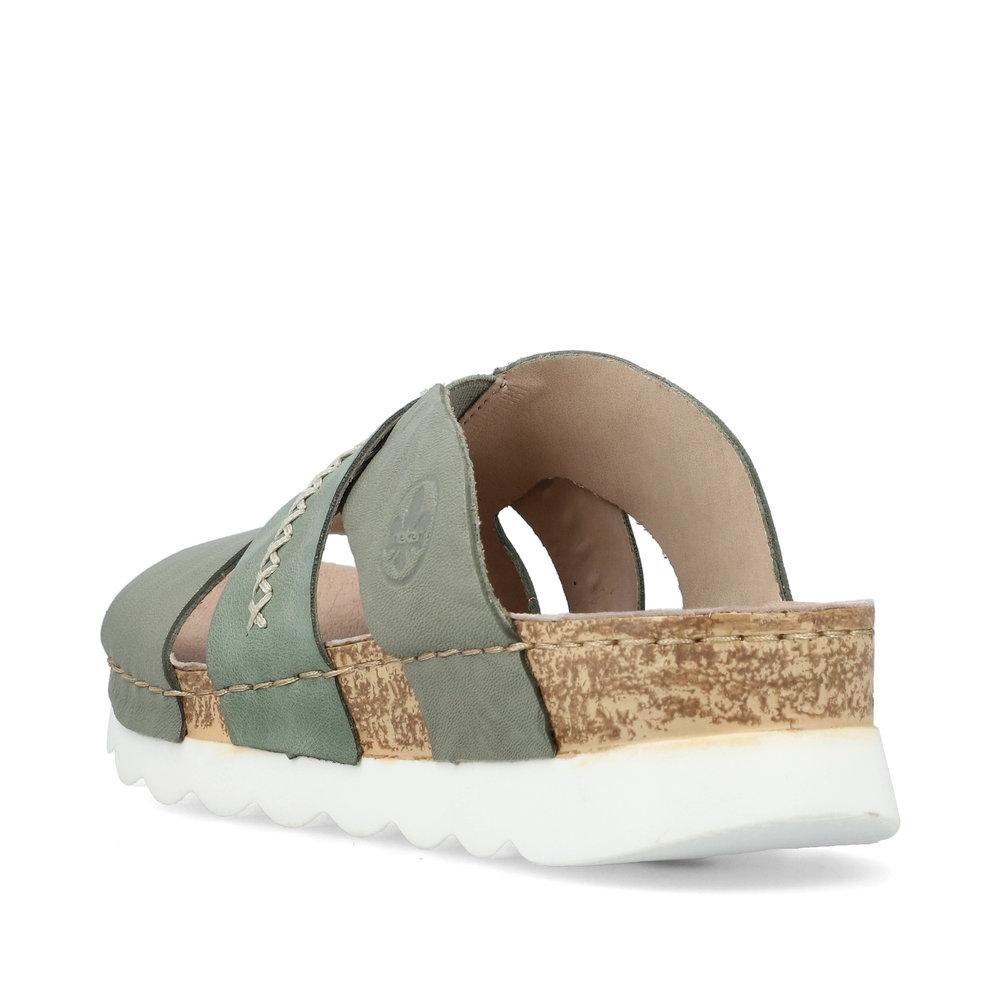 Mules Rieker Femme V0692 - Cuir Synthétique Bleu - Confortable - Semelle Absorbante